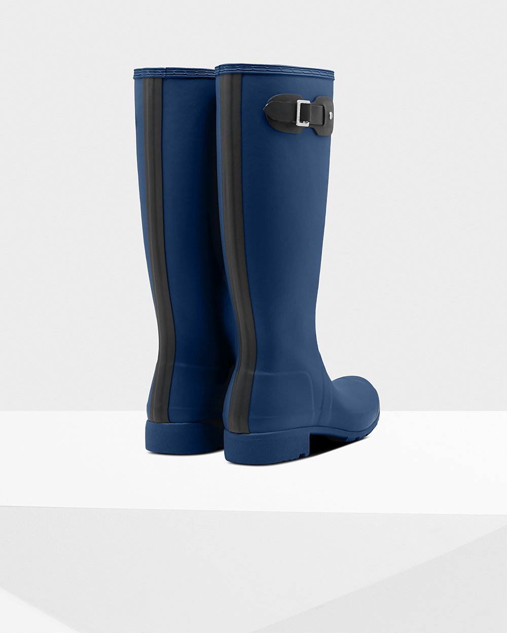 Womens Hunter Original Tour Foldable - Tall Rain Boots Navy - 4081-KHUND